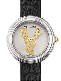 Thumbnail for Versace Damen Armbanduhr  V-Virtus 28 mm Virtus auf dem Zifferblatt Armband Leder VET300421