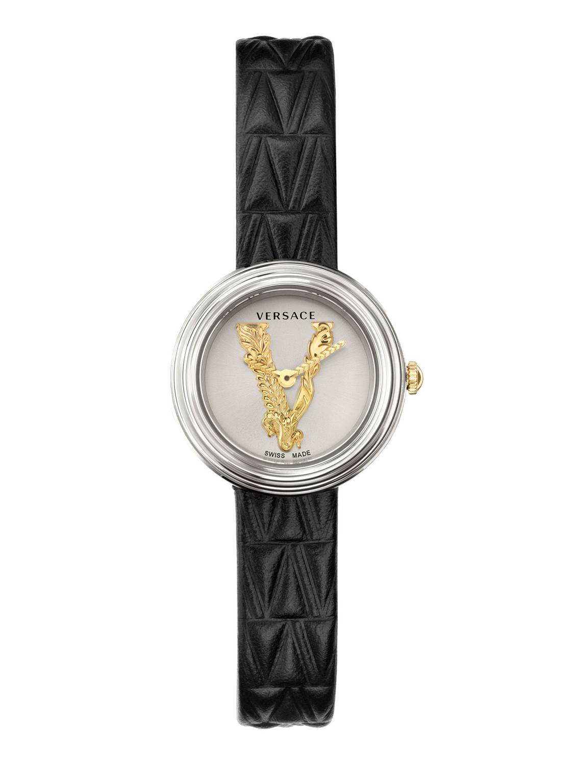 Versace Damen Armbanduhr  V-Virtus 28 mm Virtus auf dem Zifferblatt Armband Leder VET300421