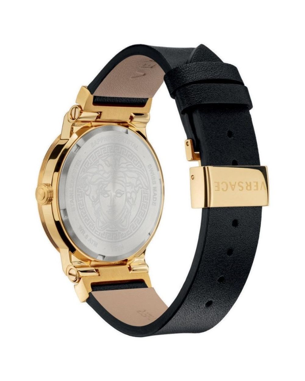 Versace Damen Armbanduhr GRECA LOGO schwarz, gold 38 mm VEVH00320