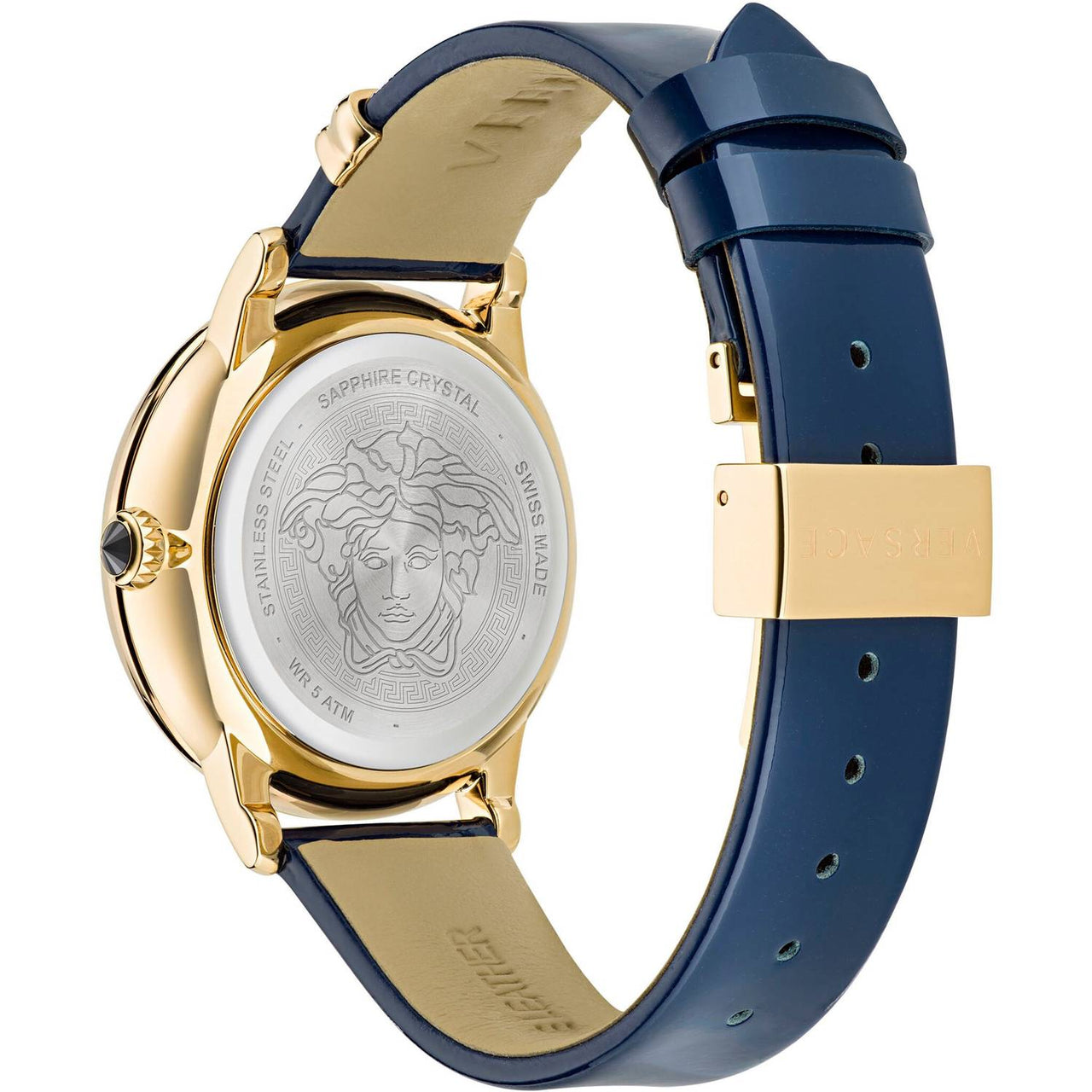 Versace Damen Armbanduhr MEDUSA  ALCHEMY blau, gold 38 mm VE6F00223