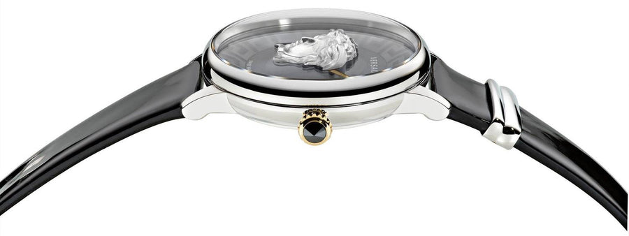 Versace Damen Armbanduhr MEDUSA  ALCHEMY schwarz, silber 38 mm VE6F00123