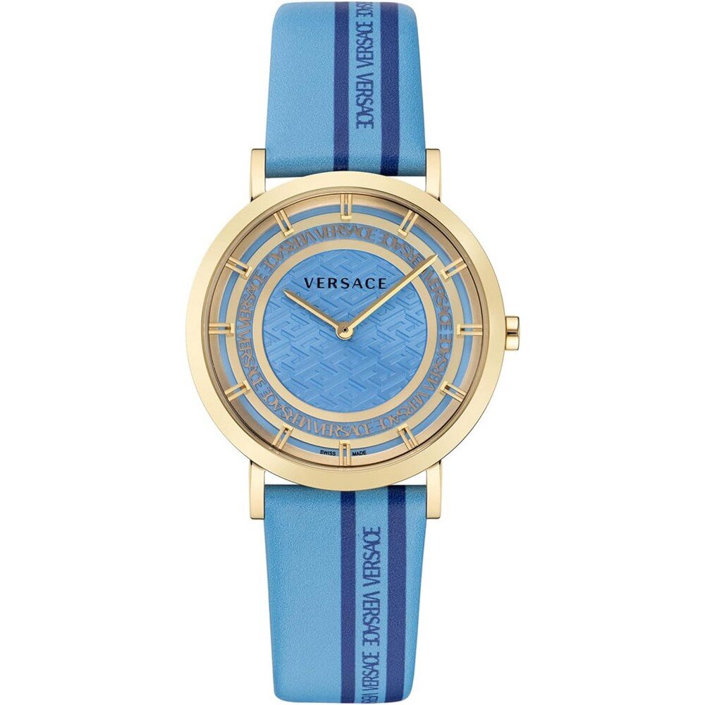 Versace Damen Armbanduhr NEW GENERATION hellblau, gold 36 mm VE3M00222