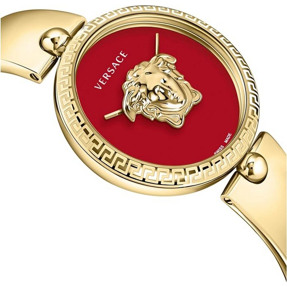 Versace Damen Armbanduhr PALAZZO  gold, rot 39 mm VECO03022