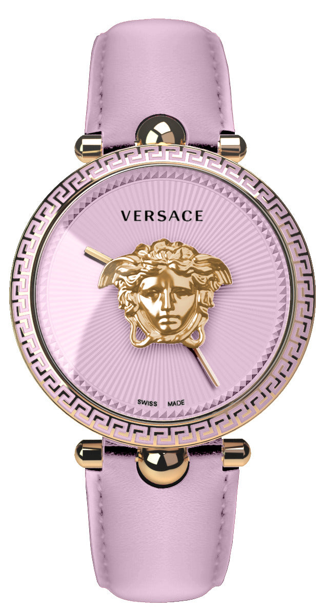 Versace Damen Armbanduhr PALAZZO 39 mm Armband Leder rosa VECO022 22