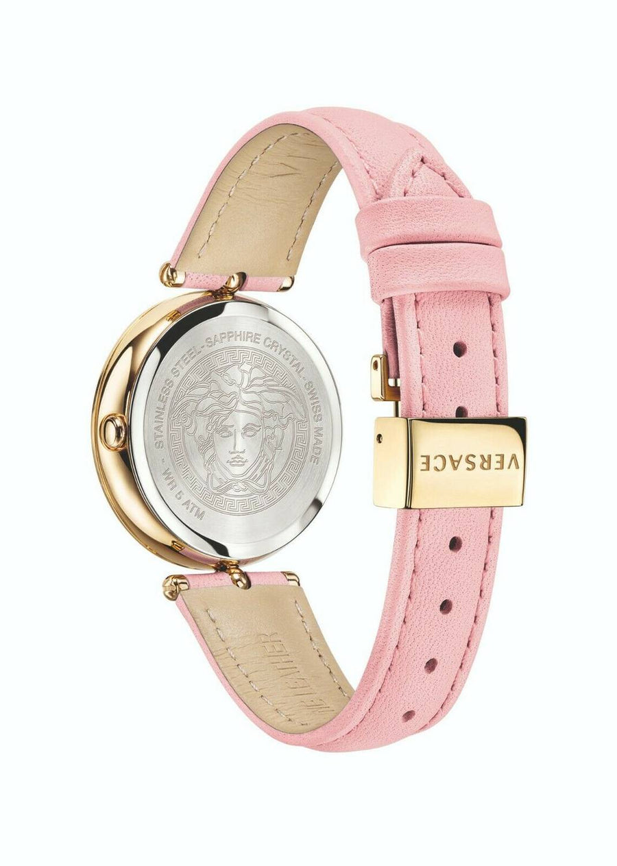 Versace Damen Armbanduhr PALAZZO rosa, gold 39 mm VECQ01220