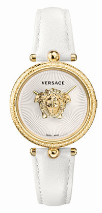 Thumbnail for Versace Damenuhr Palazzo Empire Weißes Leder Gold Stahl 34mm VECQ00218