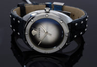 Thumbnail for Versace Shadov Damenuhr Schwarz Leder Silber Edelstahl 38mm VEBM00118