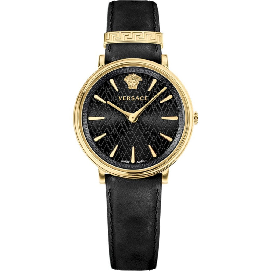 Versace Damen Armbanduhr V CIRCLE schwarz, gold 38 mm VE8100819