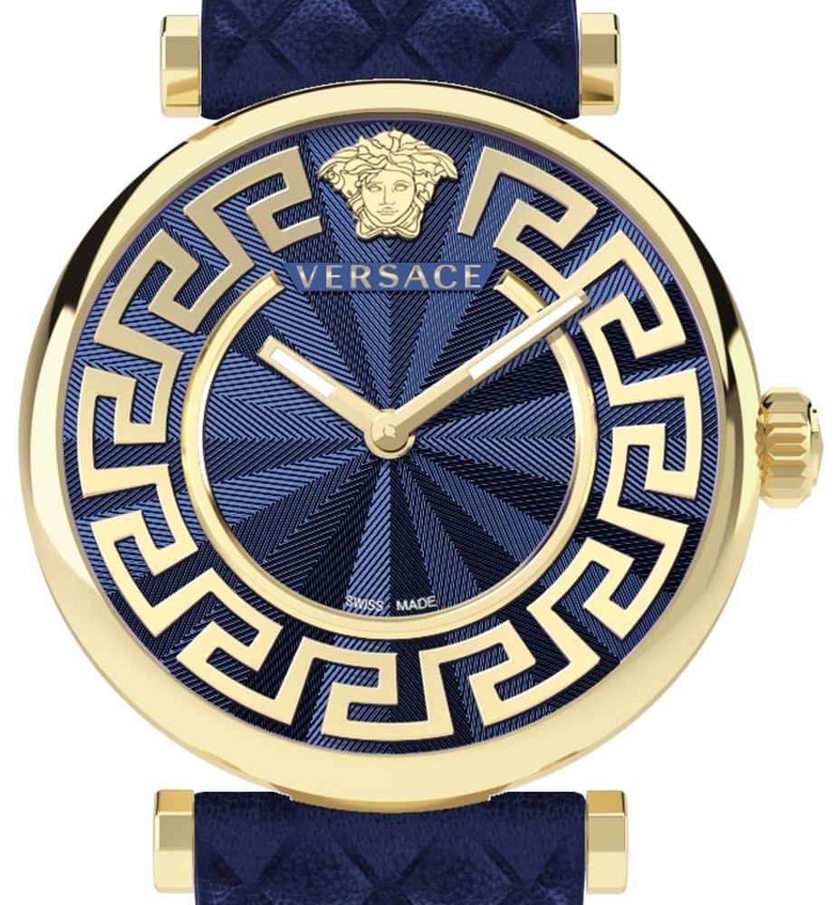 Versace Damen Armbanduhr LADY Lederarmband blau 35mm VE1CA0223