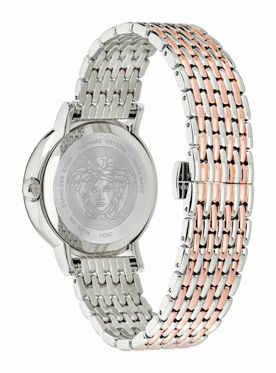 Versace Damen Armbanduhr V BAROCCA Edelstahlarmband silberfarben, rotgoldfarben VEHC005 19