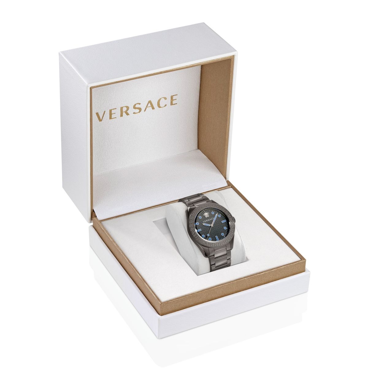 Versace Herren Armbanduhr  42 mm Armband Edelstahl GRECA DOME