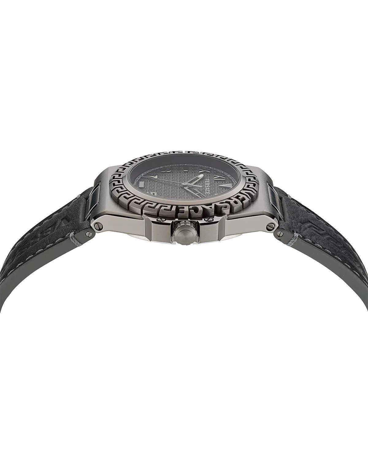 Versace Herren Armbanduhr  44 mm Armband Leder GRECA REACTION