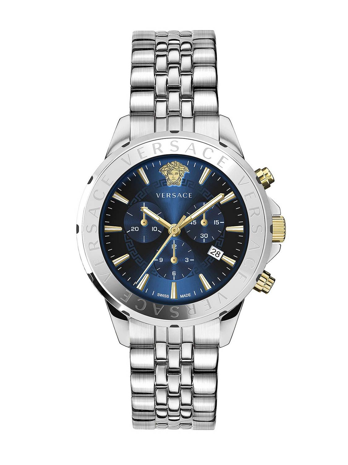 Versace Herren Armbanduhr  Chrono Signature 44 mm Chronograph, Datumsfenster  Armband Edelstahl VEV600821