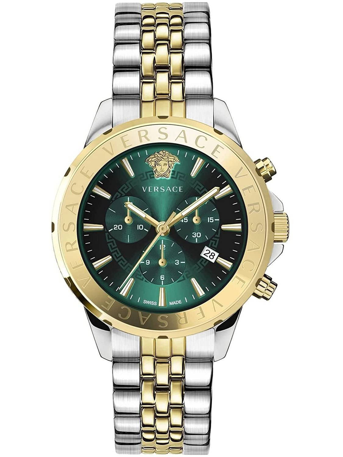 Versace Herren Armbanduhr  Chrono Signature 44 mm Chronograph, Datumsfenster  Armband Edelstahl VEV600921