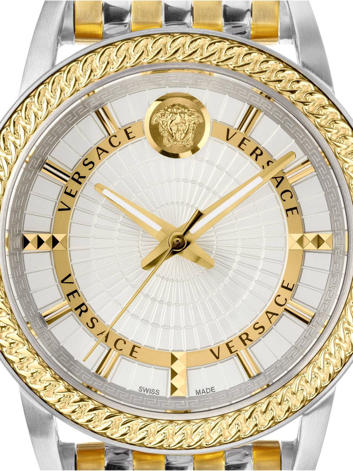 Versace Herren Armbanduhr  Code 41 mm Zweifarbiges Gehäuse Armband Edelstahl VEPO00620