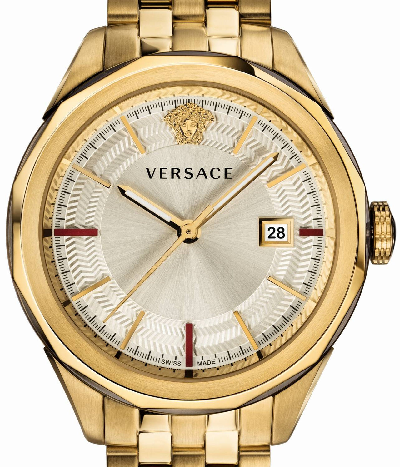 Versace Herren Armbanduhr  Glaze 43 mm Datumsfenster Armband Edelstahl VERA00618