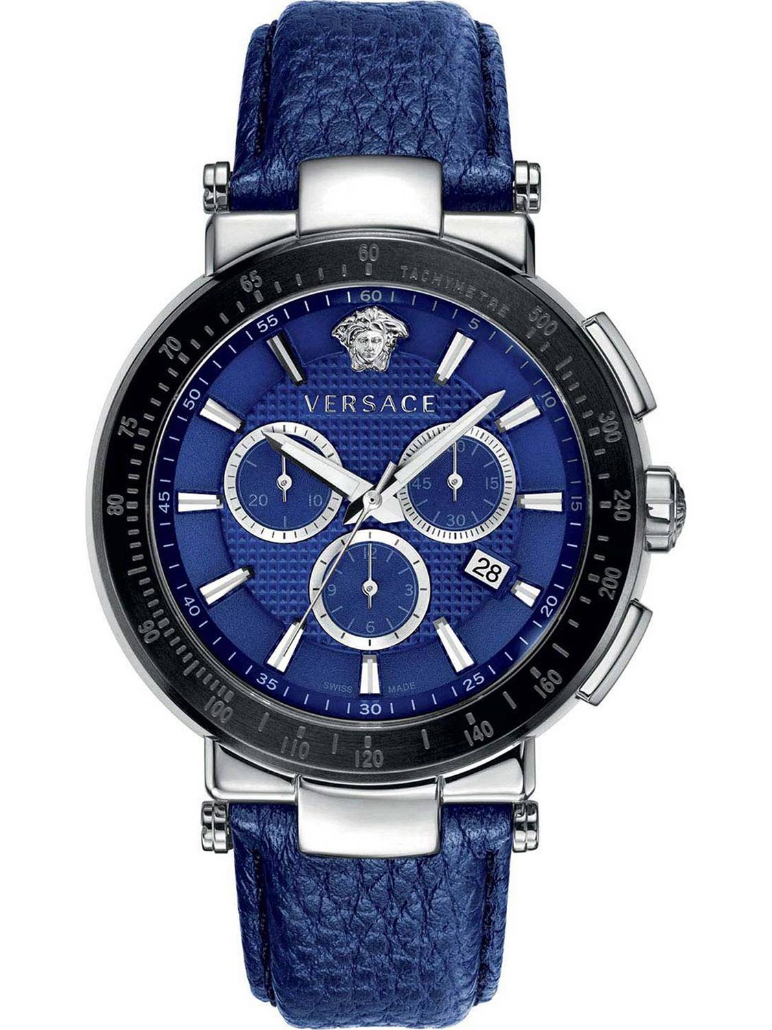 Versace Herren Armbanduhr  Mystique Chrono 46 mm Datum, Chronograph Armband Leder VFG020013