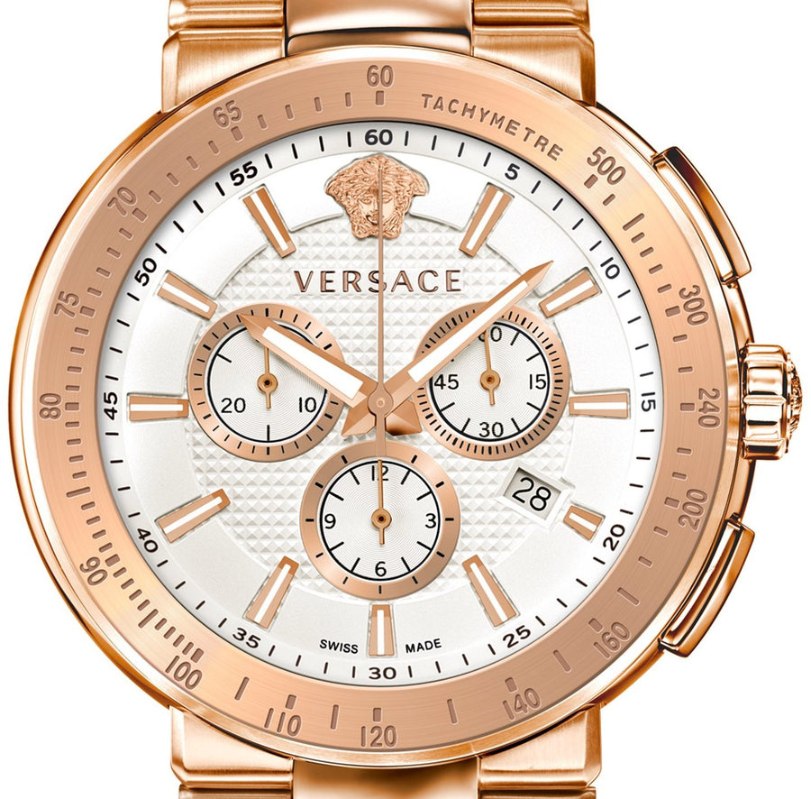 Versace Herren Armbanduhr  Mystique Sport 46 mm Chronograph Armband Edelstahl VFG180016
