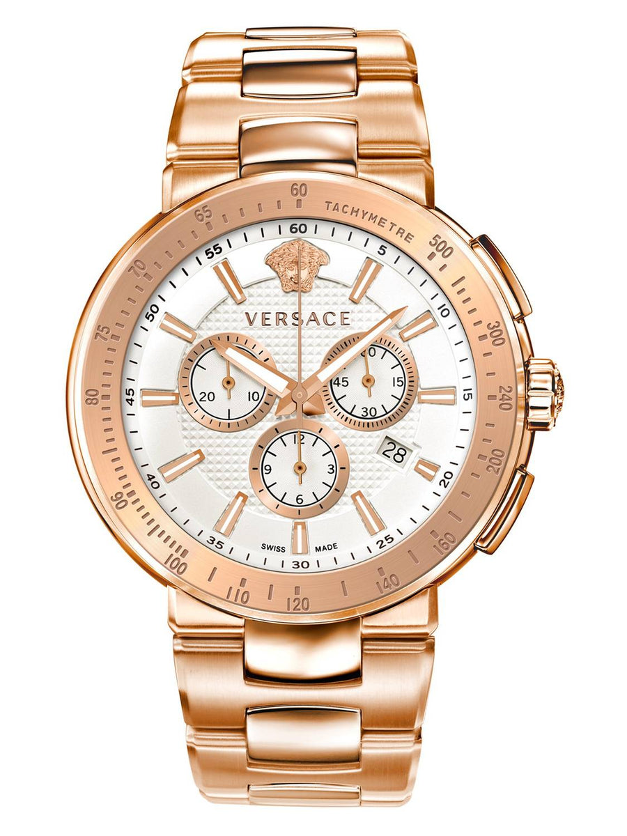 Versace Herren Armbanduhr  Mystique Sport 46 mm Chronograph Armband Edelstahl VFG180016