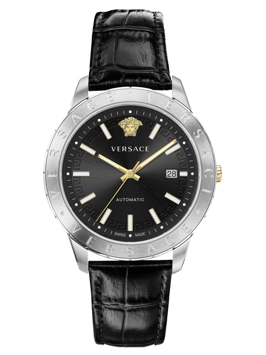 Versace Herren Armbanduhr  Univers 43 mm Datumsfenster Armband Leder VE2D00221