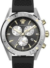 Thumbnail for Versace Herren Armbanduhr  V-Chrono 45 mm Chronograph, Datumsfenster Armband Silikon VEHB00819