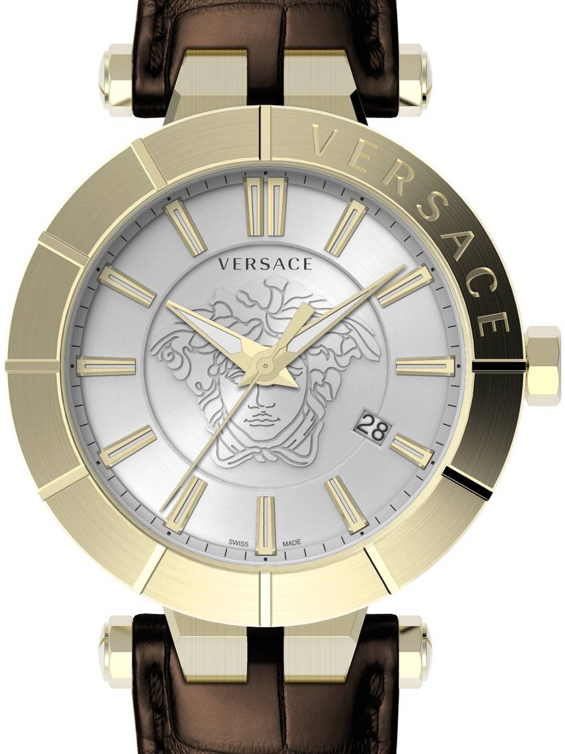 Versace Herren Armbanduhr  V-Race Restyling 42 mm Datumsfenster Armband Leder VE2B00321