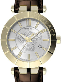 Thumbnail for Versace Herren Armbanduhr  V-Race Restyling 42 mm Datumsfenster Armband Leder VE2B00321