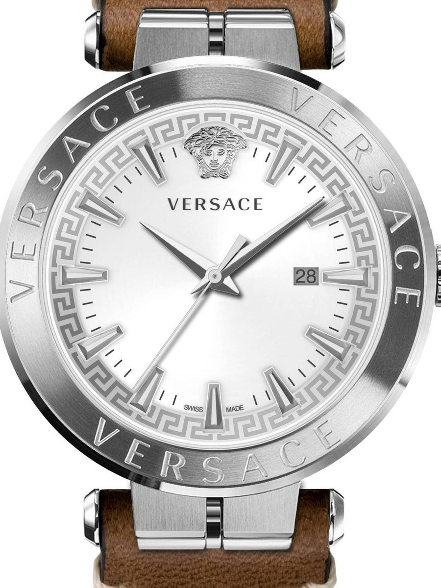 Versace Herren Armbanduhr AION 44 mm Armband Leder VE2F001 21