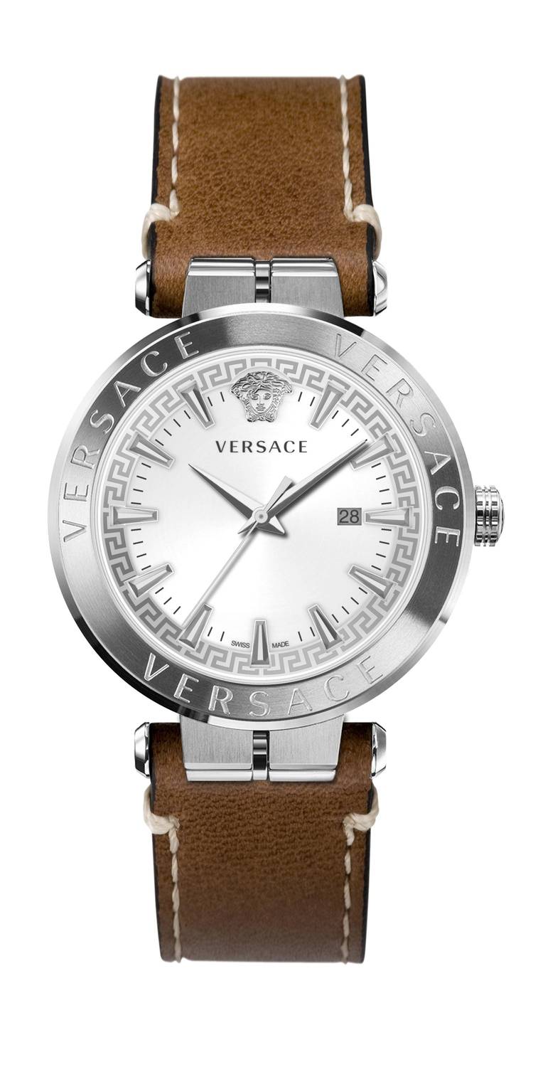 Versace Herren Armbanduhr AION 44 mm Armband Leder VE2F001 21