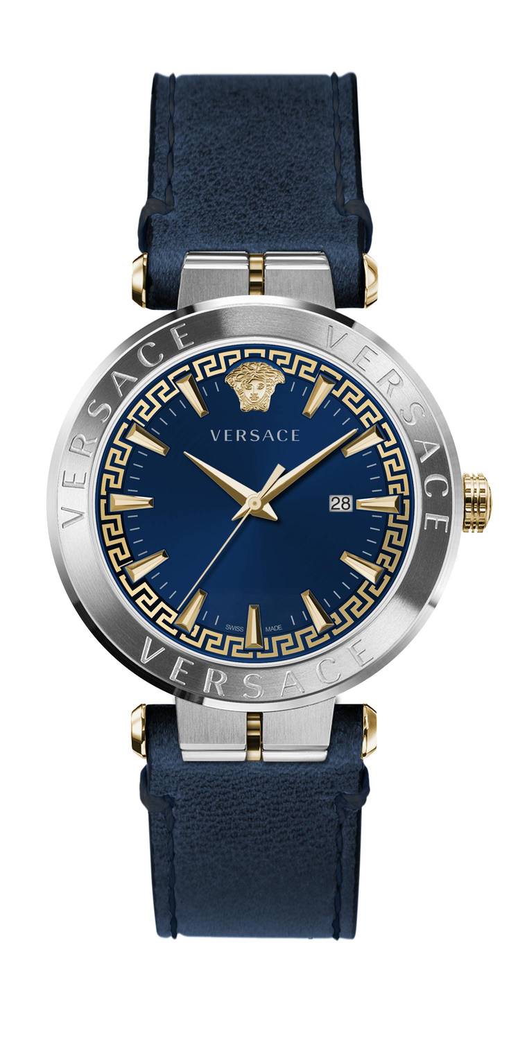 Versace Herren Armbanduhr AION 44 mm Armband Leder VE2F002 21