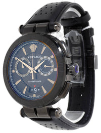 Thumbnail for Versace Aion Chronograph Herrenuhr Schwarz Leder Schwarz Stahl 45mm