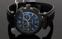 Thumbnail for Versace Aion Chronograph Herrenuhr Schwarz Leder Schwarz Stahl 45mm