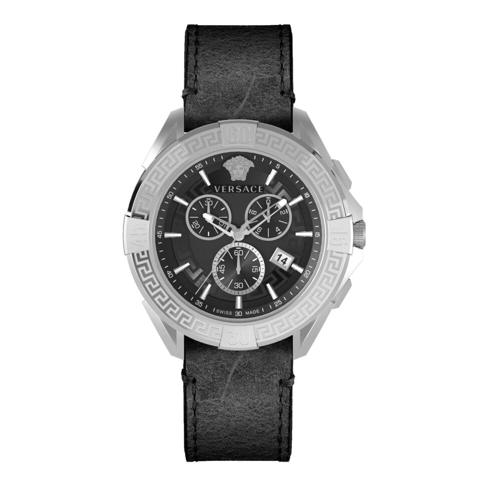 Versace Herren Armbanduhr Chronograph CHRONO SPORTY schwarz, silber 46 mm VE5CA0123