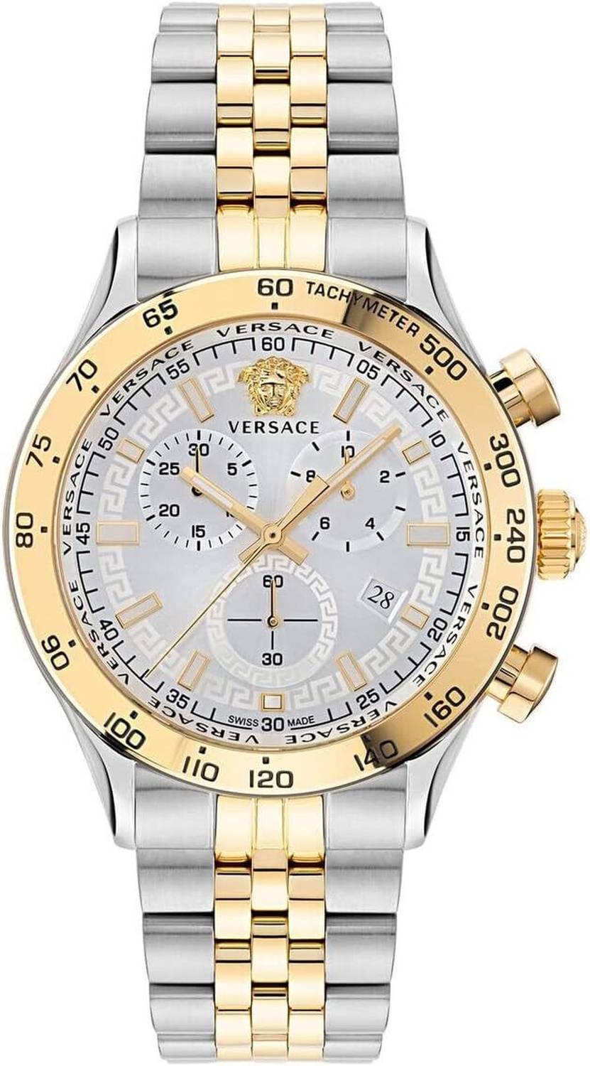 Versace Herren Armbanduhr Chronograph HELLENYIUM CHRONO bicolor 44 mm VE2U00422