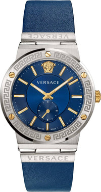 Thumbnail for Versace Herren Armbanduhr GRECA LOGO silber/gold VEVI00120