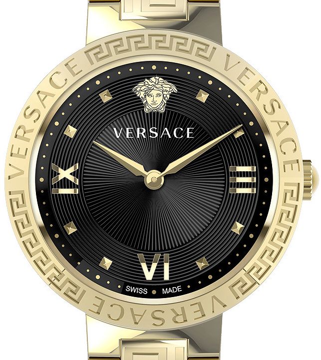 Versace Damen Armbanduhr Greca Lady 36 mm goldfarben schwarz VE2K007 21