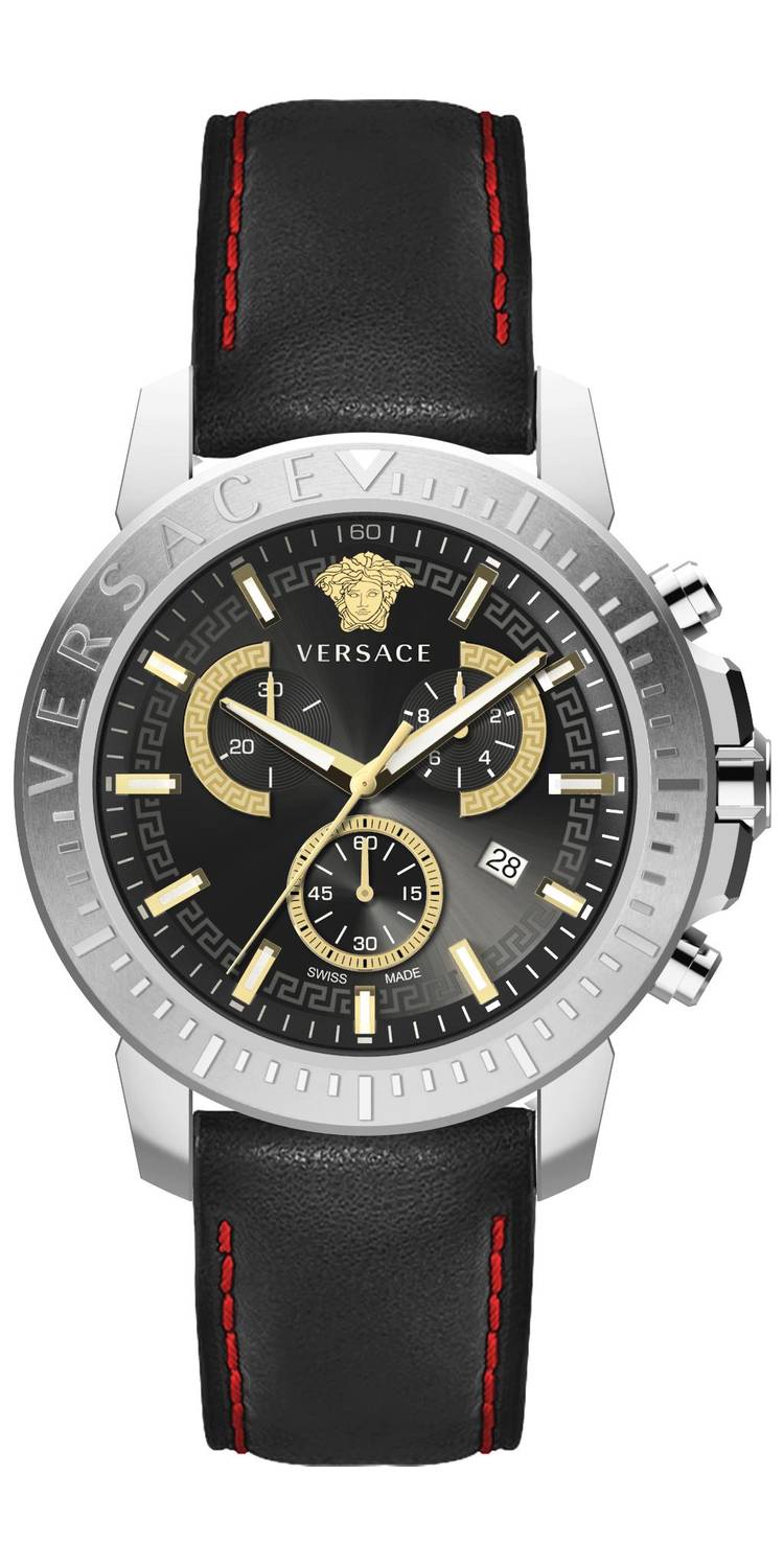 Versace Herren Armbanduhr NEW CHRONO 45 mm Armband Leder VE2E001 21