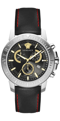 Thumbnail for Versace Herren Armbanduhr NEW CHRONO 45 mm Armband Leder VE2E001 21