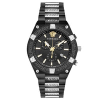 Thumbnail for Versace Herren Armbanduhr SPORTY GRECA Chronograph schwarz, silber 46 mm VESO01022