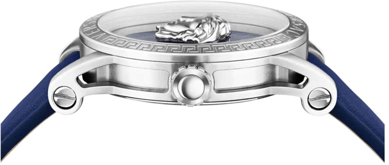 Versace Herren Armbanduhr V-CODE RESTYLING Palazzo blau, silber 43 mm VESN00122