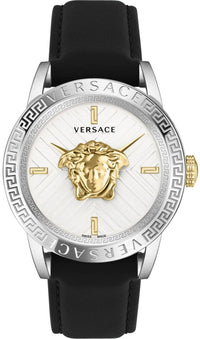 Thumbnail for Versace Herren Armbanduhr V-CODE RESTYLING Palazzo schwarz, silber 43 mm VESN00222