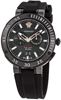 Thumbnail for Versace V-Extreme Pro Herrenuhr Dual Time Chrono Schwarz Gehäuse 46mm VECN00219