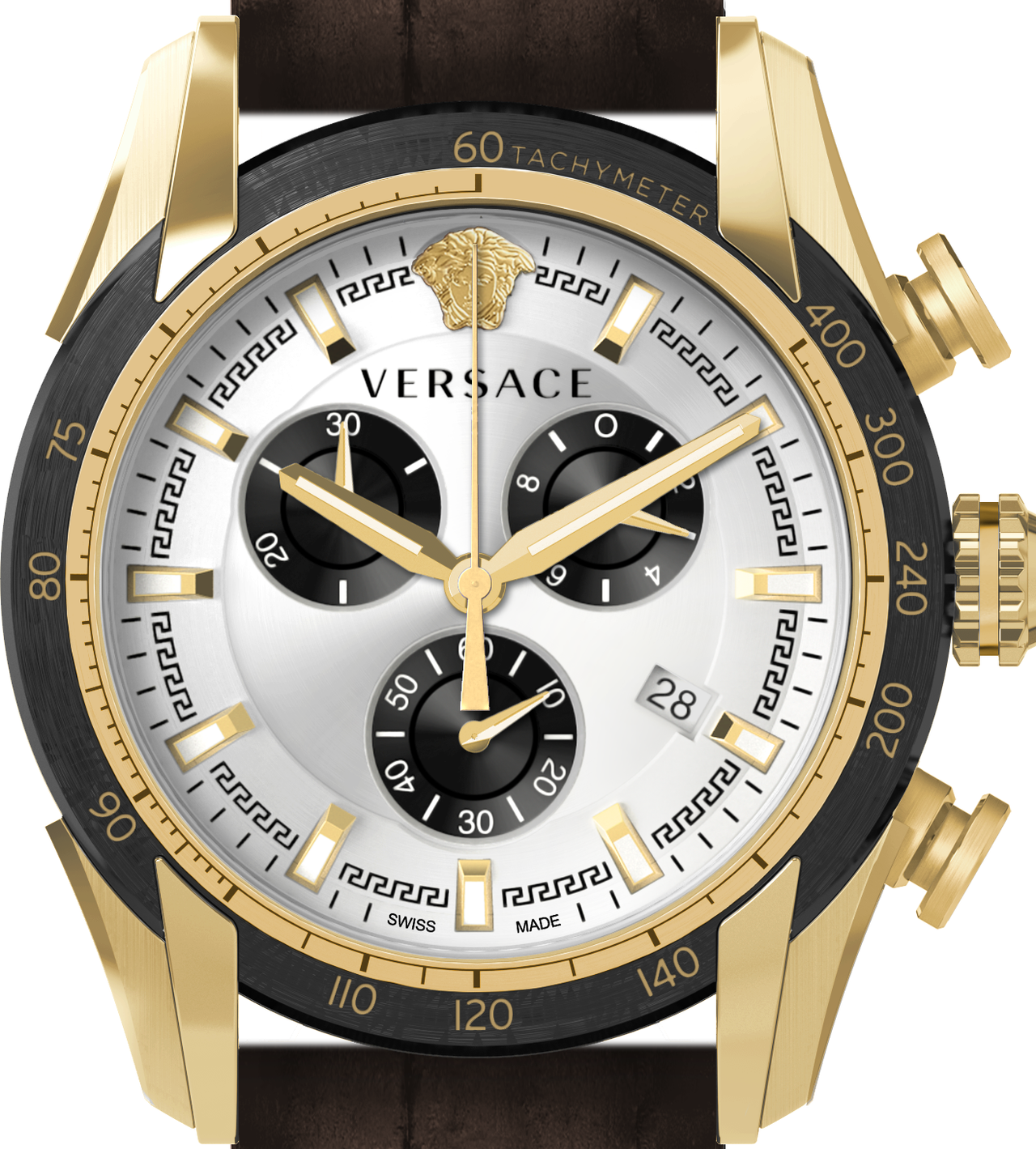 Versace Herren Armbanduhr V-RAY 44 mm Armband Leder VE2I00221