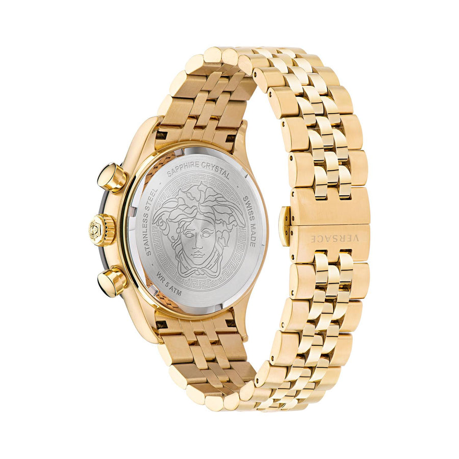 Versace Herren Armbanduhr HELLENYIUM CHRONO Edelstahl Armband gold VE2U006 22