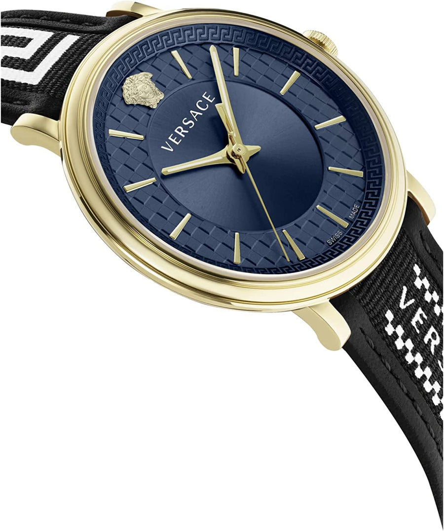 Versace Uhr Herrenuhr V‑CIRCLE VE5A01821 Blau/Gold