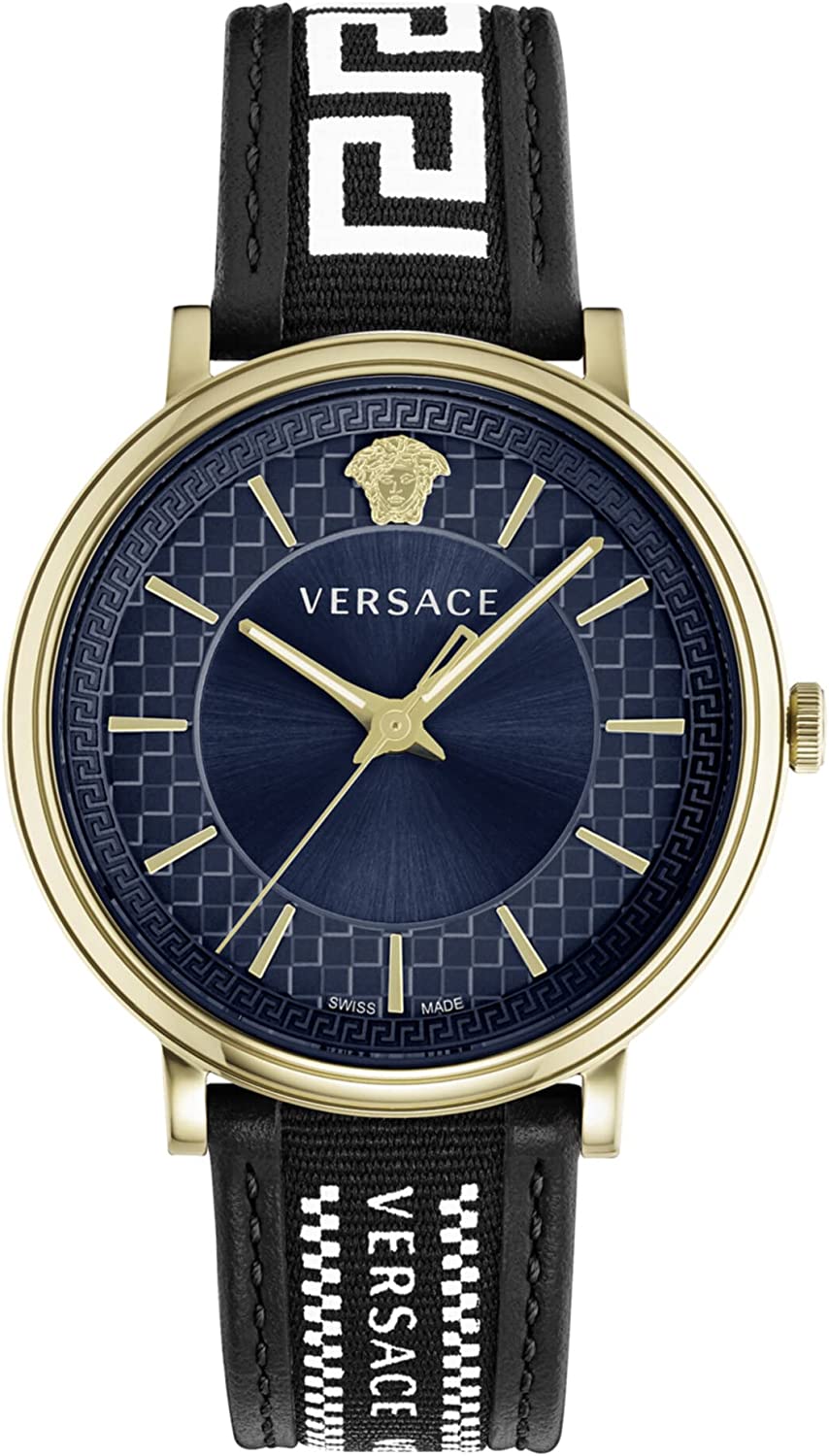Versace Uhr Herrenuhr V‑CIRCLE VE5A01821 Blau/Gold