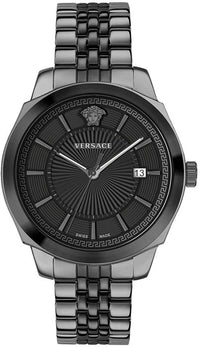 Thumbnail for Versace Icon Classic Herrenuhr Schwarz Grau Stahl Schwarz Zifferblatt 42mm VEV900519