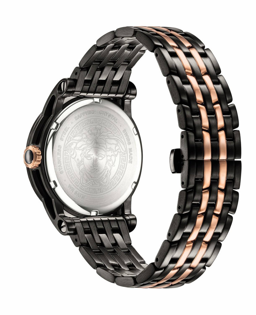 Versace Palazzo Empire Herrenuhr Roségold Schwarz Stahl 43mm VERD00618