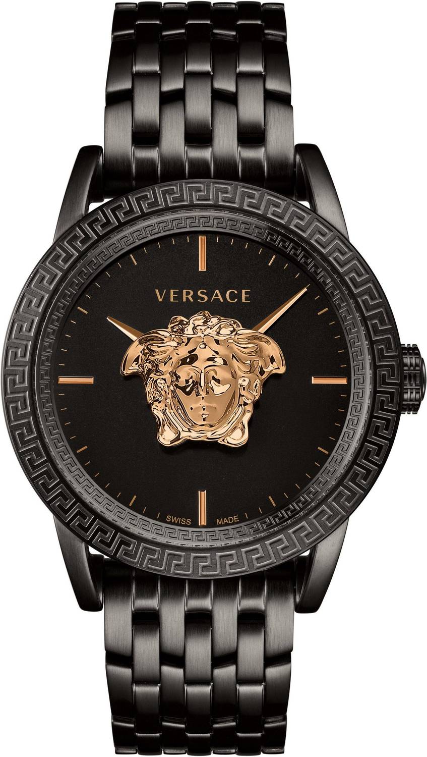 Versace Palazzo Empire Herrenuhr Schwarz Stahl 43mm  3D-Medusa-Logo VERD00518