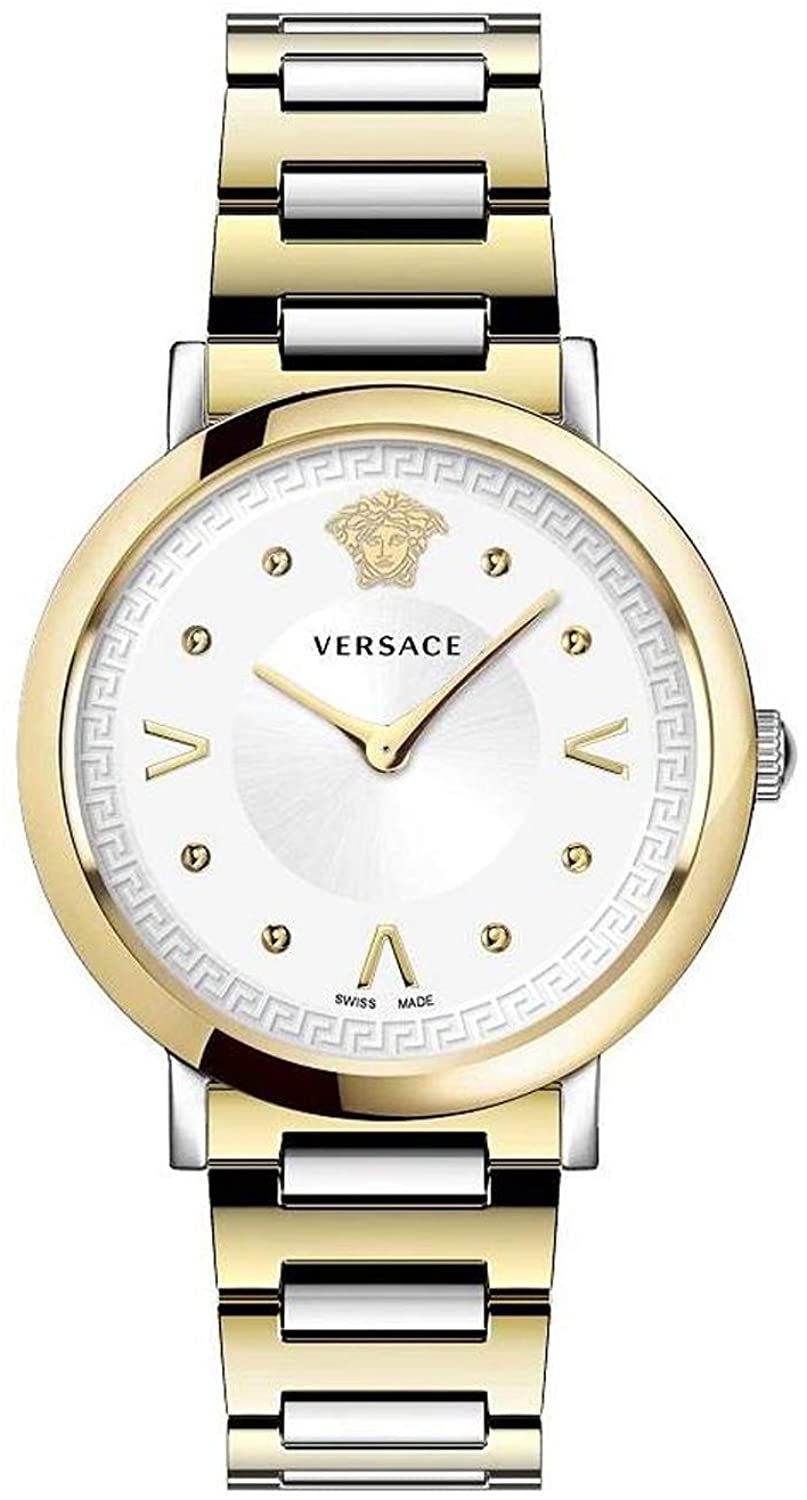 Versace Pop Chic Damenuhr Silber Gold Stahl Silber Zifferblatt 36mm VEVD00519